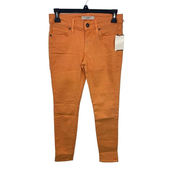Rich & Skinny Coronado Crop Jeans Womens Size 26 Monarch Orange Stretchy - Picture 5 of 12